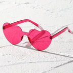 Rimless Heart Shaped Glasses - 5 Pack