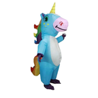 Colourful Adult Unicorn Inflatable Costume - Blue