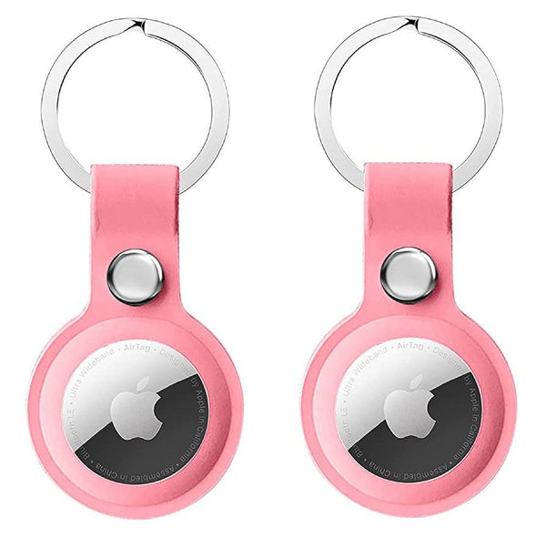Silicone Apple AirTag - Keyring/Case/Cover - 2 Pack - Pink