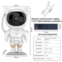 Astronaut Galaxy Projector Starry Night Light with Remote Control - White