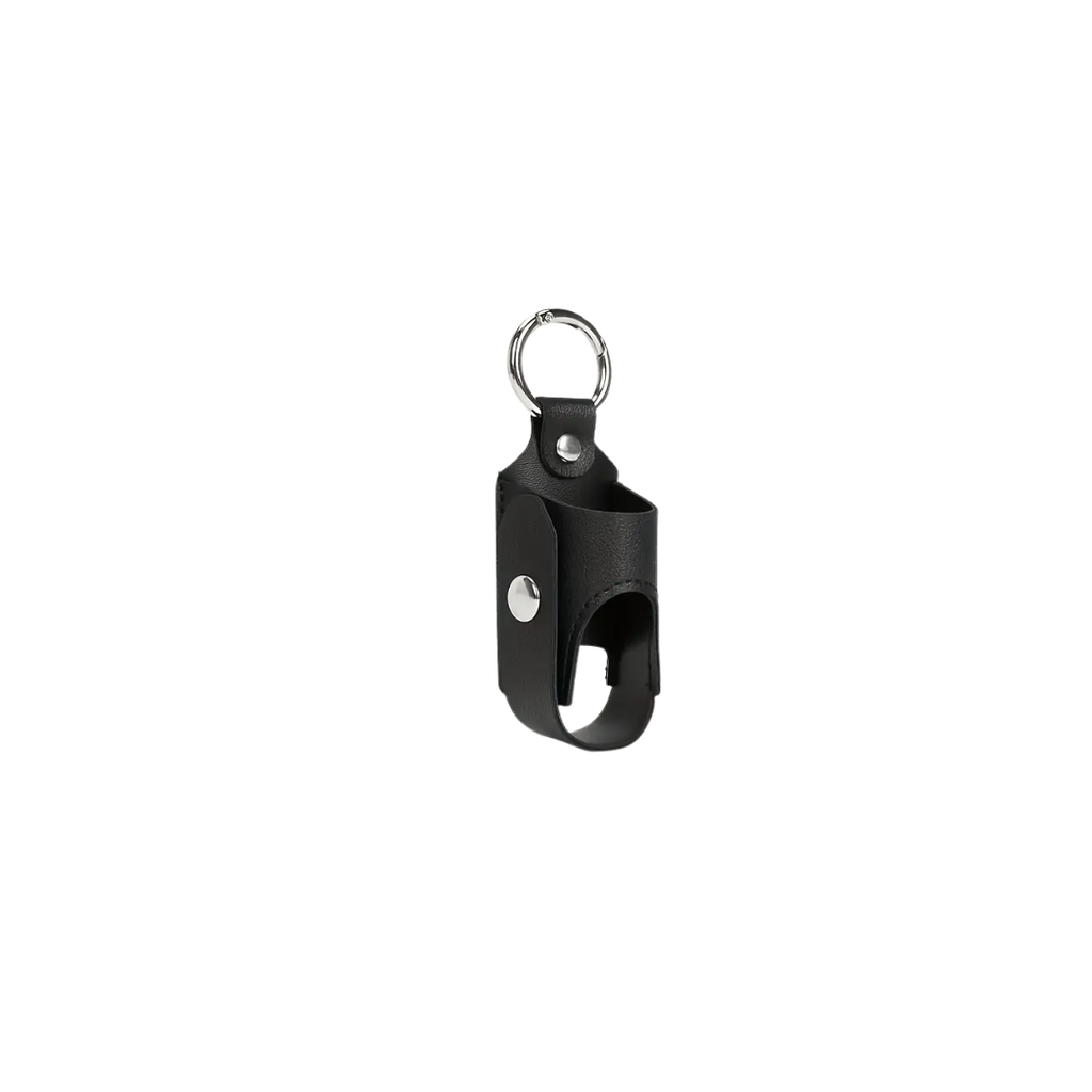 1pc Unisex Casual Faux Leather Keychain Pouches for Asthma Inhaler - Black