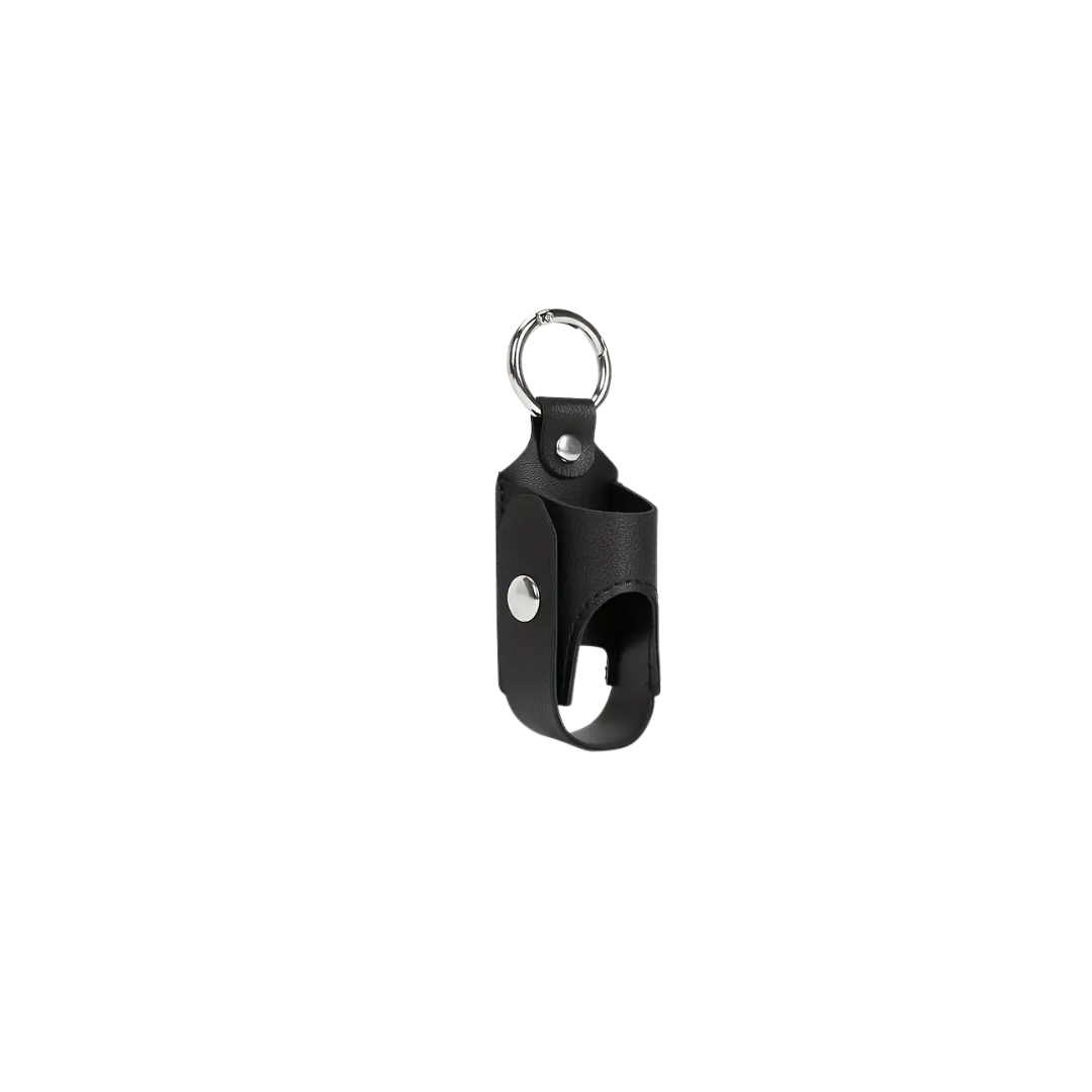 1pc Unisex Casual Faux Leather Keychain Pouches for Asthma Inhaler - Black