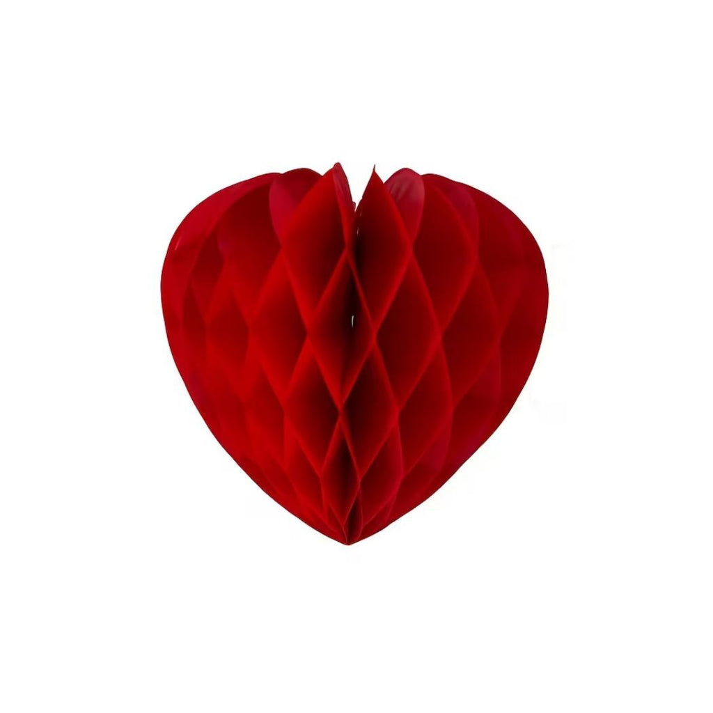 6-Pack 6-Inch Red Heart Honeycomb Decorations