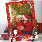 1pc Christmas Theme Material Photo Frame Decoration Banner Hanging