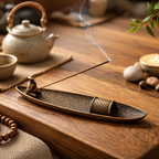 Metal Alloy Fisherman Incense Holder - Brown