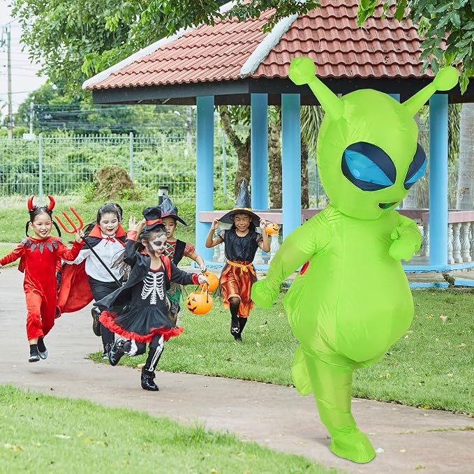Inflatable Adult Green Antennae Alien Costume