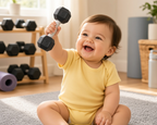 Baby Dumbbell Rattle - Mini Gym Toy for Little Lifters