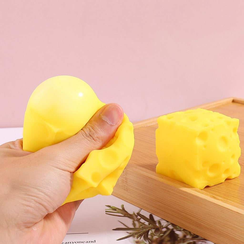 2Pcs Cheese Squishy Squeeze Toy, Soft Slow Rebound Novelty Sensory Toy