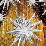 One-Piece Explosion Star Shaped Party Celebration Decoration Balloon - Silver