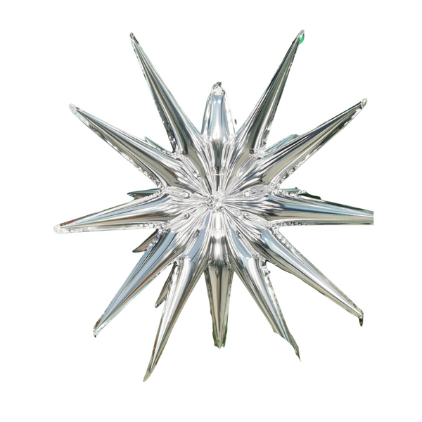 One-Piece Explosion Star Shaped Party Celebration Decoration Balloon - Silver