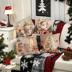 Two Happy Snowmen Pillow Cover
