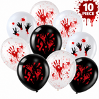 10 Piece Halloween Bloody Handprint Balloons