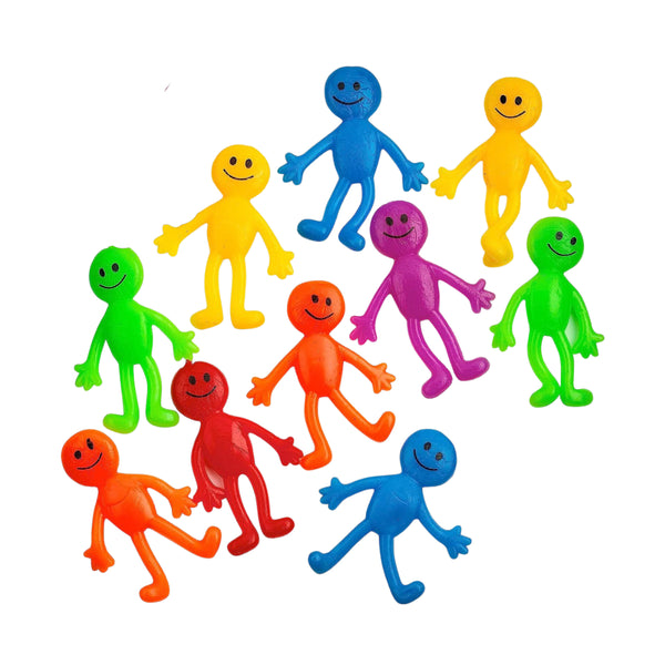 Stretchy Bendable Man Assorted Fun Colors (10 Pack)