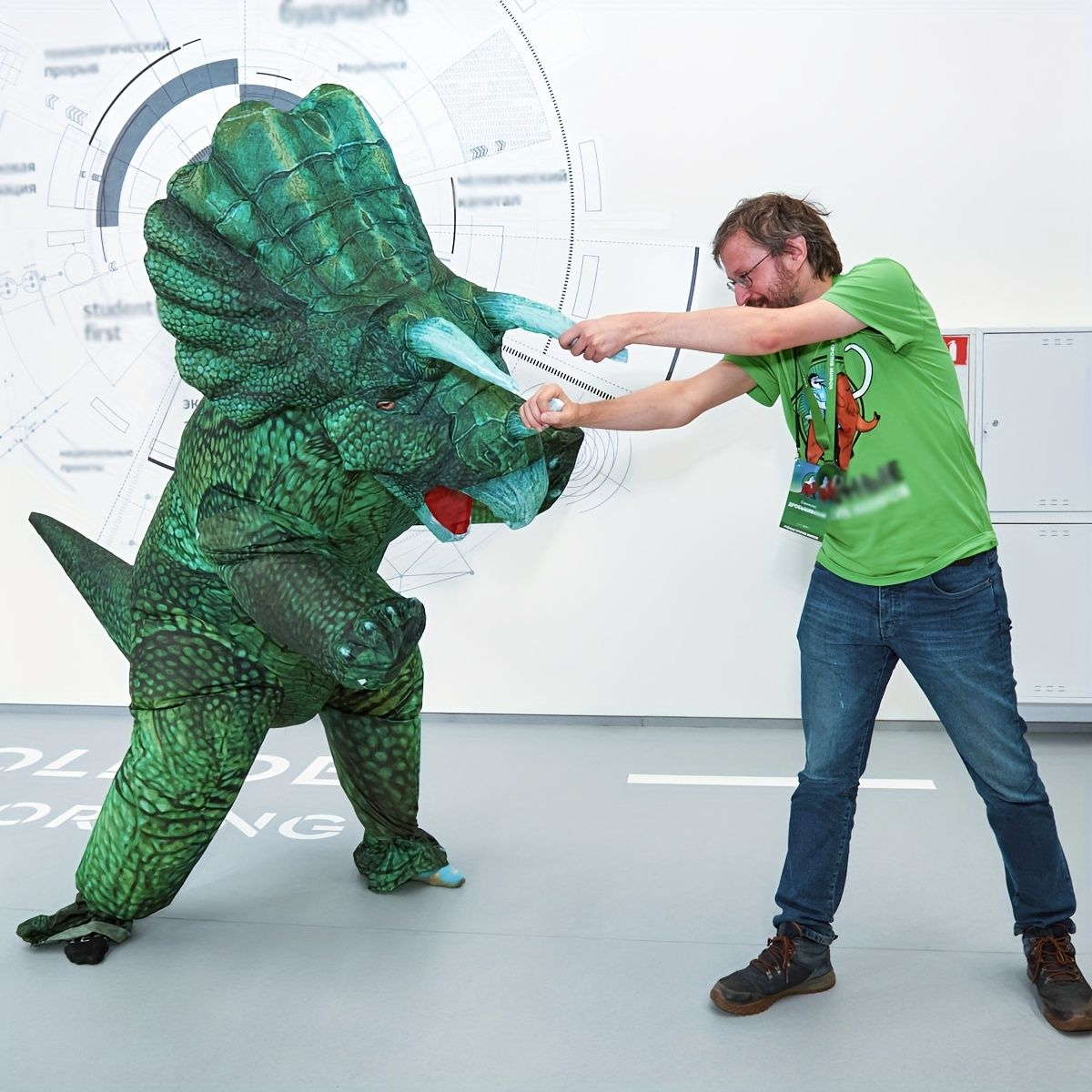 Giant Inflatable Triceratops Costume - Dark