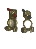 Set Battery Terminal Red Black - Marine or Car - Brass