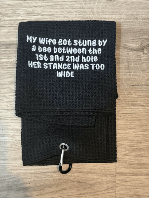 Golf Towel - Bee Sting - Black/White
