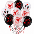 10 Piece Halloween Bloody Handprint Balloons
