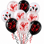10 Piece Halloween Bloody Handprint Balloons