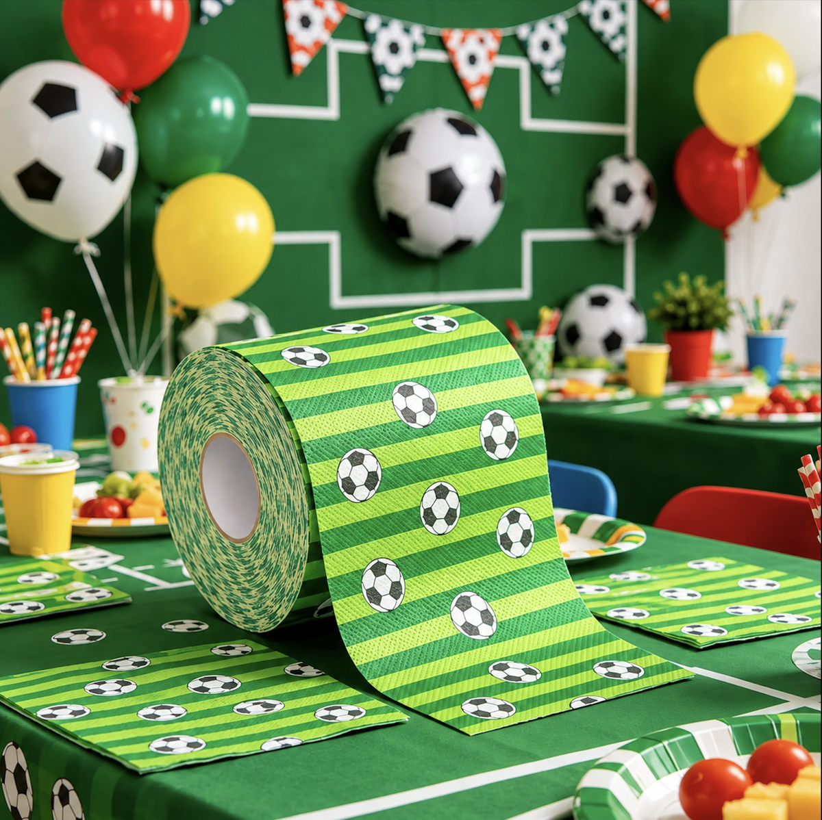 Novelty Soccer Ball Print Toilet Paper Roll