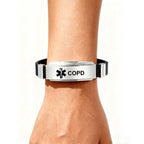 Unisex Silicone Medical Alert Identification Bracelet - Black