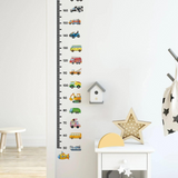Self-adhesive Car Pattern Kids Height Chart Wall Sticker
