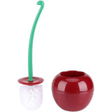 Red Cherry Design Toilet Brush and Holder