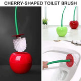 Red Cherry Design Toilet Brush and Holder