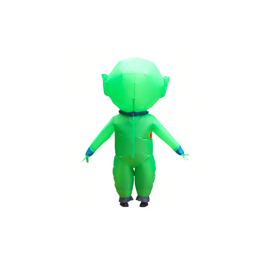 Inflatable Green Alien Costume with C-Shaped Antennae