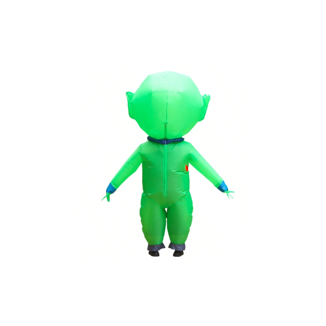 Inflatable Green Alien Costume with C-Shaped Antennae
