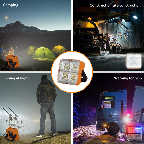 D05 - Portable Solar Power LED Flood Light - Orange