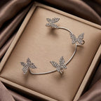 Butterfly Design Ear Cuff / Wrap With Inlaid Rhinestones
