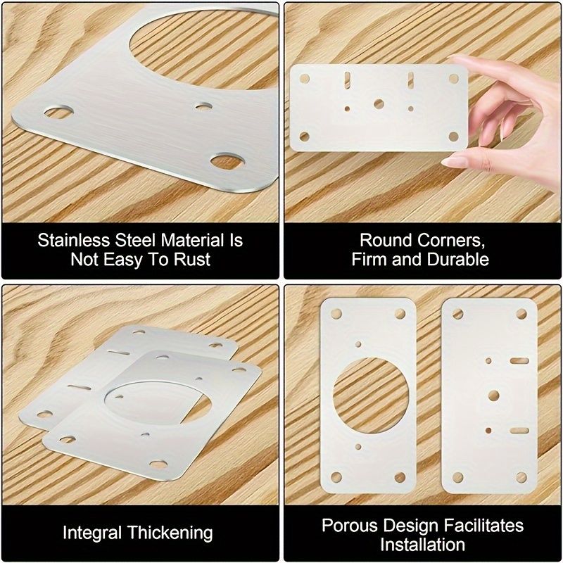 Hinge Repair Plate Set - For Cabinet, Furniture Drawer or Window