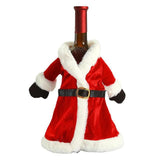 CABS - Santa coat wine bottle decor