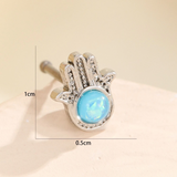 Turquoise Decor Hamsa Hand Design Nose Stud