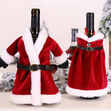 CABS - Santa coat wine bottle decor