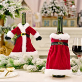 CABS - Santa coat wine bottle decor