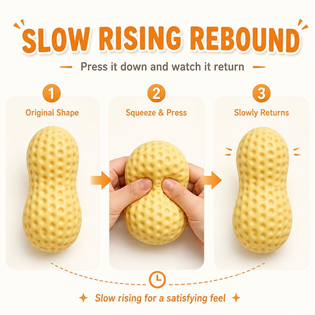 2 Pieces Vilico Peanut Squishy Toys,Slow Rising Squeeze Sensory Stress Toys