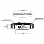 Unisex Silicone Medical Alert Identification Bracelet - Black