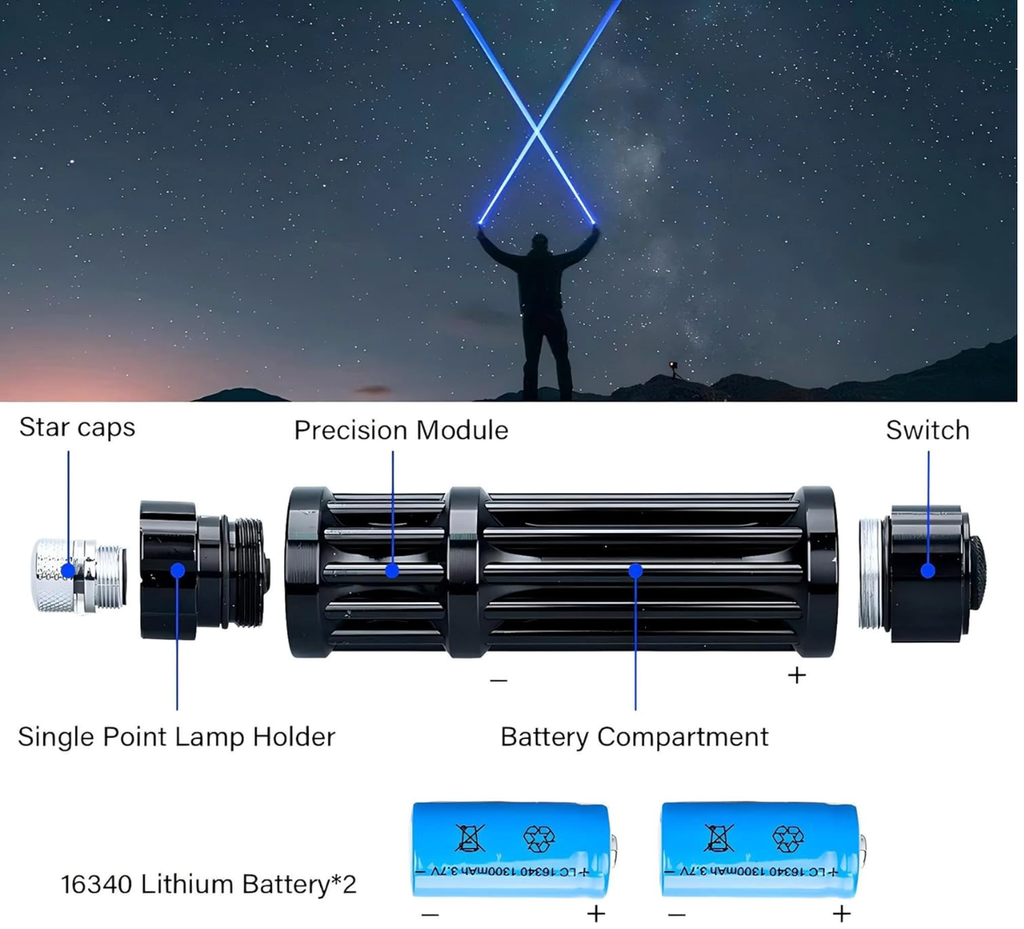 High Power Blue Laser Pointer, Long Range 1500m - 50000mW