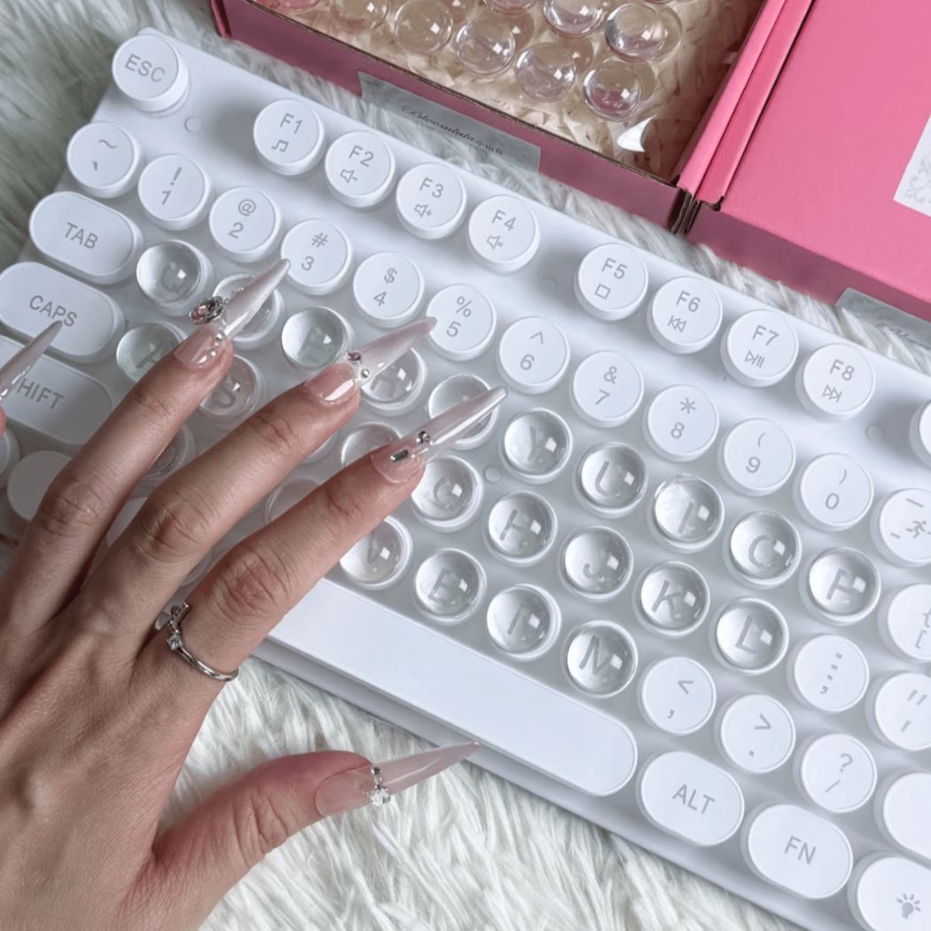 64pcs Transparent Silicone Key Caps Set