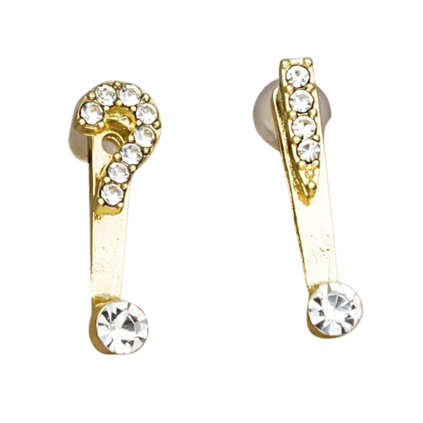 Rhinestone Decor Mismatched Earrings - yellow Gold