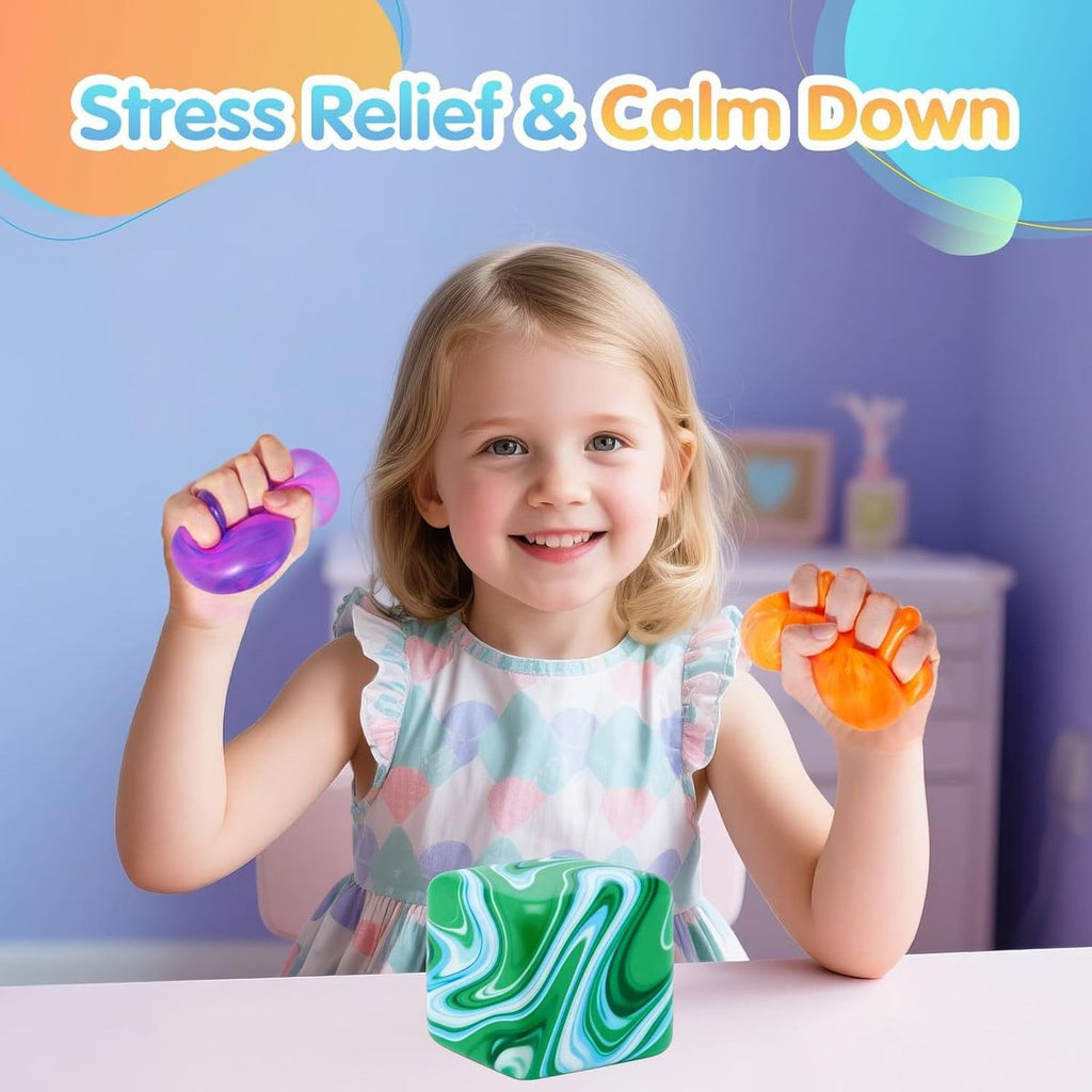 Swirl Stress Ice Cube Squishy Toy,Slow Rising Fidget Toy for Anxiety Relief