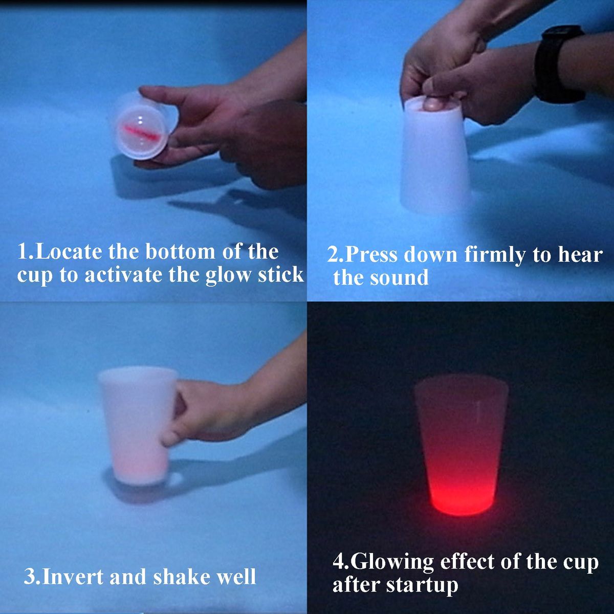Glow Stick Cups - Light Up Party Cups- 4 Pack