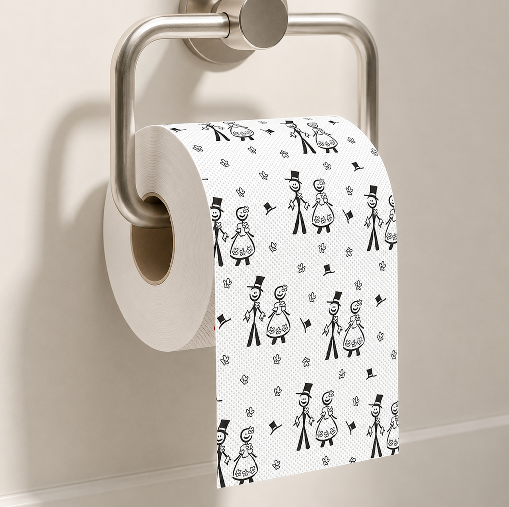 Bride & Groom Novelty Toilet Paper Roll