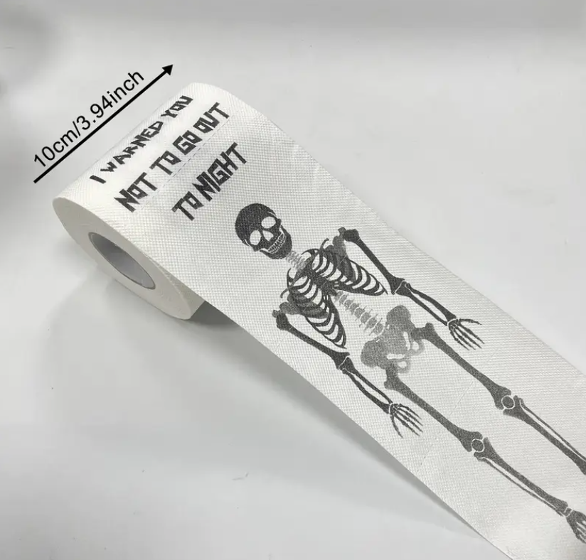 Happy Halloween White Skeleton Toilet Paper