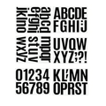 6pcs/Set Waterproof Vinyl Letter & Number Stickers Black