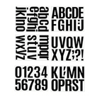 6pcs/Set Waterproof Vinyl Letter & Number Stickers Black