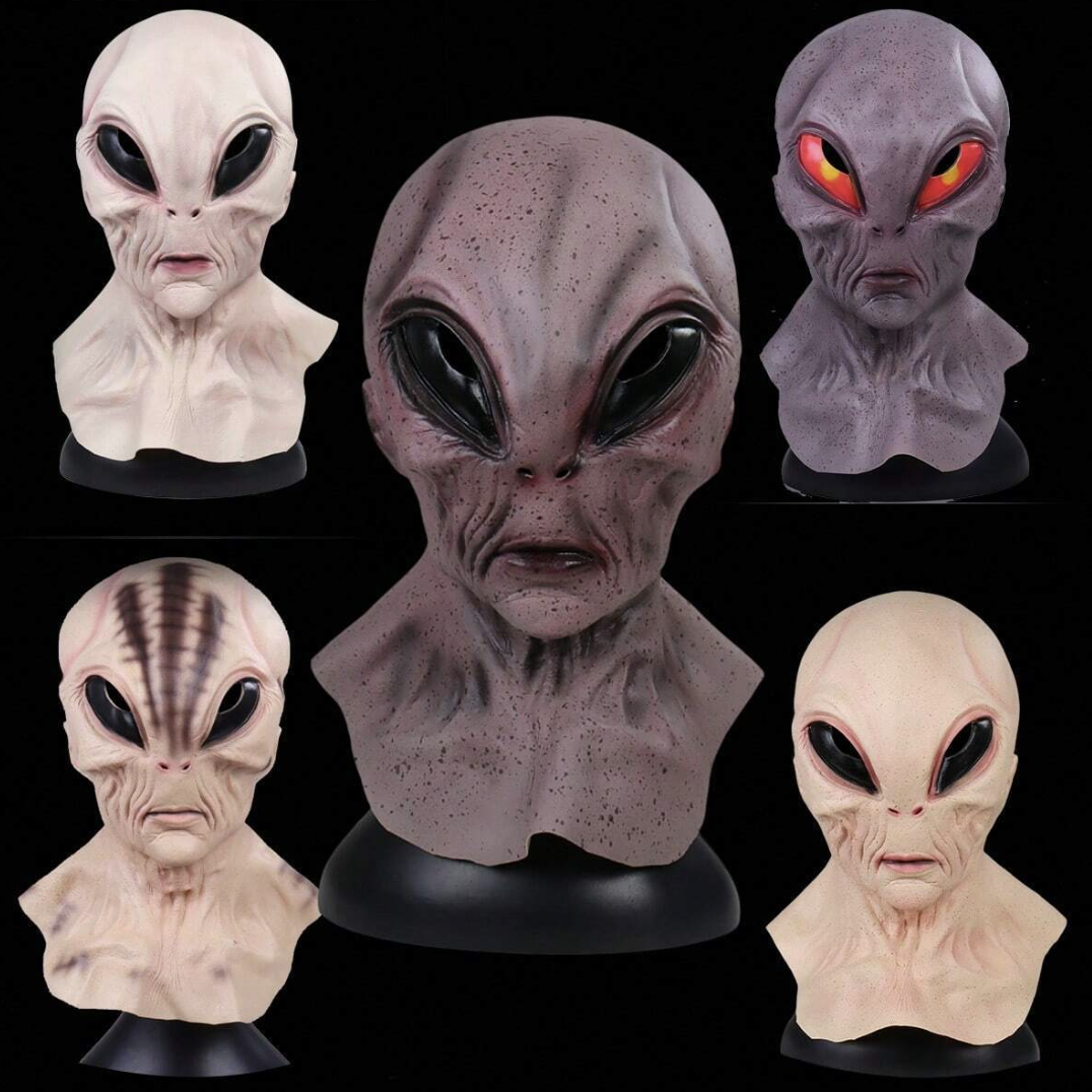 Face Mask Alien Bright Red Eyes