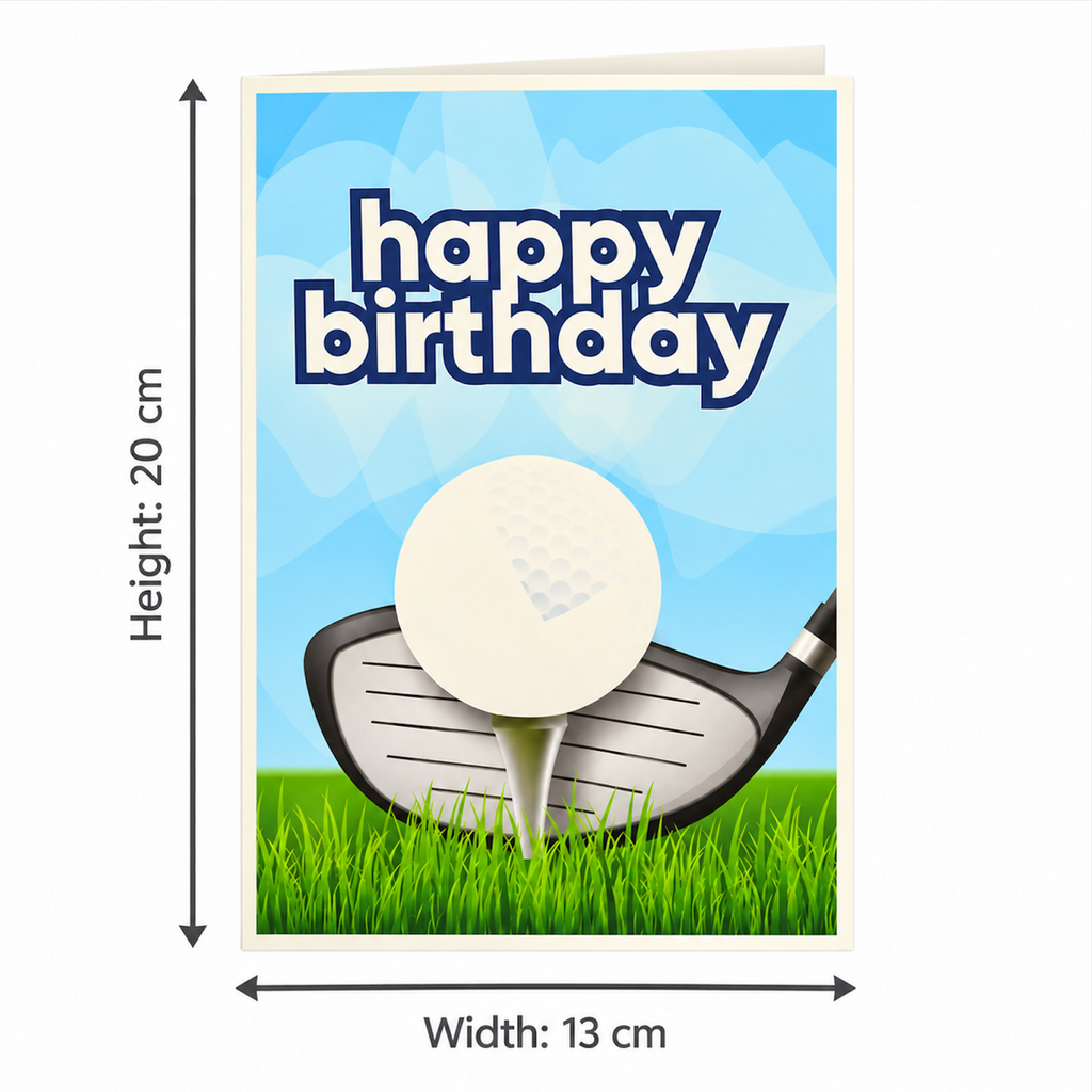 Golf-Themed Happy Birthday Card