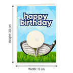 Golf-Themed Happy Birthday Card